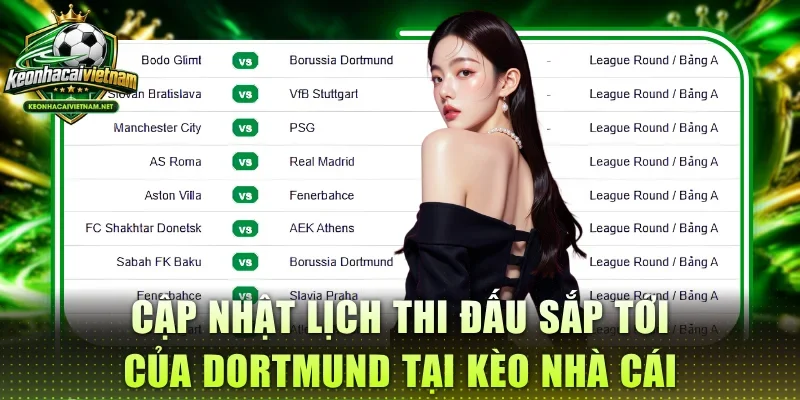 Cập nhật lịch thi đấu sắp tới của Dortmund tại Kèo Nhà Cái