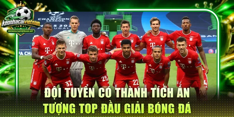Đội tuyển có thành tích ấn tượng top đầu giải bóng đá