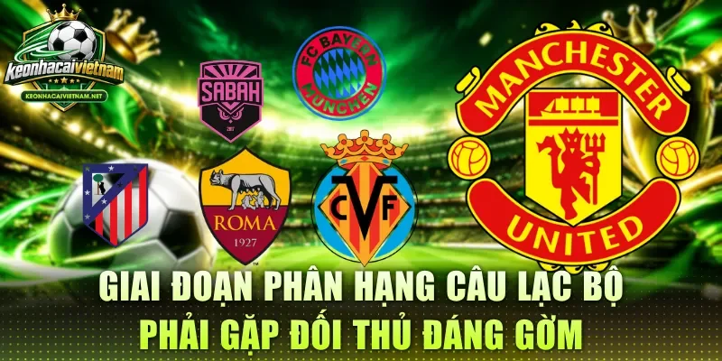 Giai đoạn phân hạng câu lạc bộ phải gặp đối thủ đáng gờm